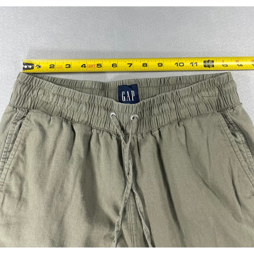 Gap Women's Olive‎ Green Linen Blend Pull On Drawstring Shorts Size S 508575 - Picture 4 of 11